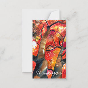 Watercolor Japanese maple tree art Card
