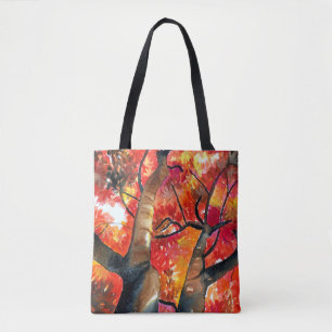 Watercolor Japanese maple tree art Tote Bag
