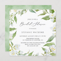 Watercolor Jasmine and Greenery Bridal Shower