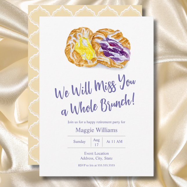 Watercolor Jelly Danishes Retirement Brunch Invitation (Creator Uploaded)