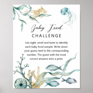 Watercolor Jellyfish Baby Food Challenge Sign