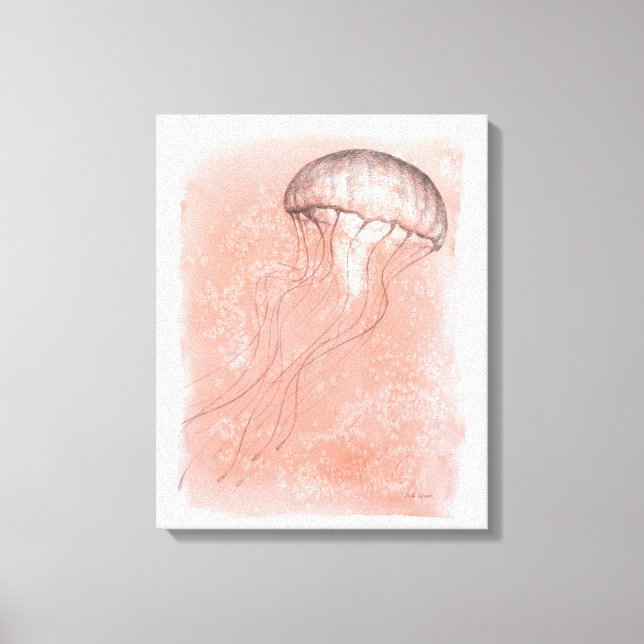 Watercolor Jellyfish Canvas Print (Front)