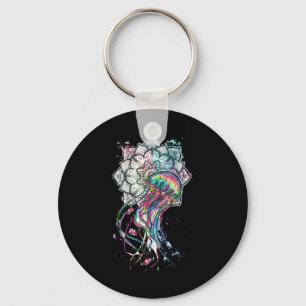Watercolor Jellyfish Chakra Sea Animal Yoga Boho A Key Ring