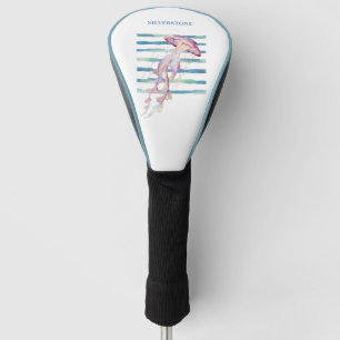 Watercolor JELLYFISH COASTAL BEACH DESIGN Golf Head Cover
