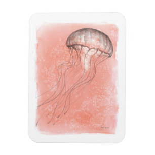 Watercolor Jellyfish Magnet