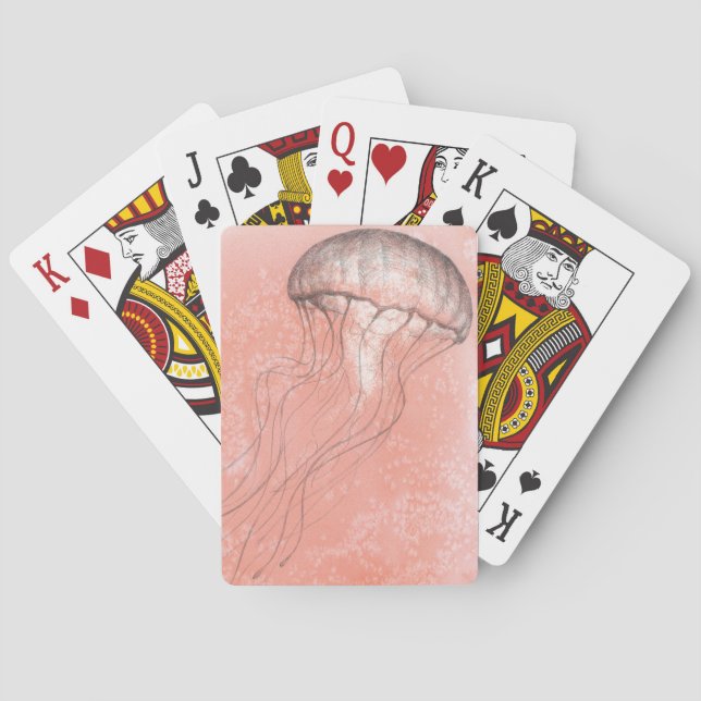 Watercolor Jellyfish Playing Cards (Back)
