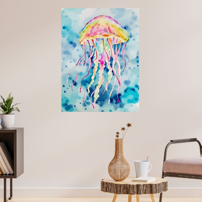 Watercolor jellyfish poster (Living Room 3)