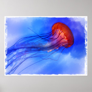Watercolor Jellyfish Poster