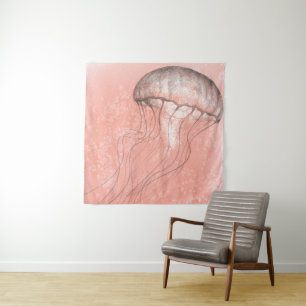 Watercolor Jellyfish Tapestry