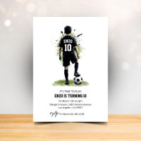 Watercolor Jersey Boy Back View Soccer Birthday