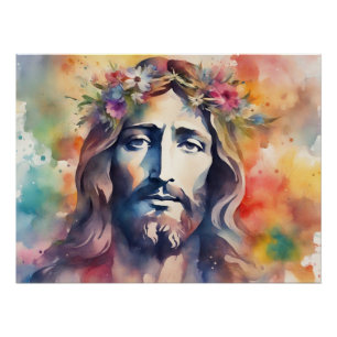 Watercolor Jesus Poster