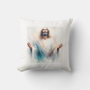 Watercolor Jesus with Open Arms – Inspiring Christ Cushion