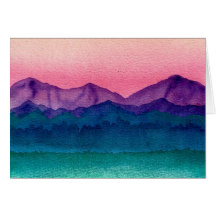 Watercolor Jewel Coloured Glowing Landscape