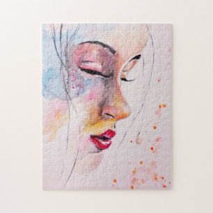 Watercolor Jigsaw Puzzle Girl Colourful Dreams