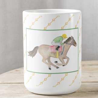 Watercolor Jockey Horse Racing  Coffee Mug