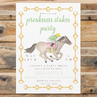 Watercolor Jockey Preakness Party Horse Race