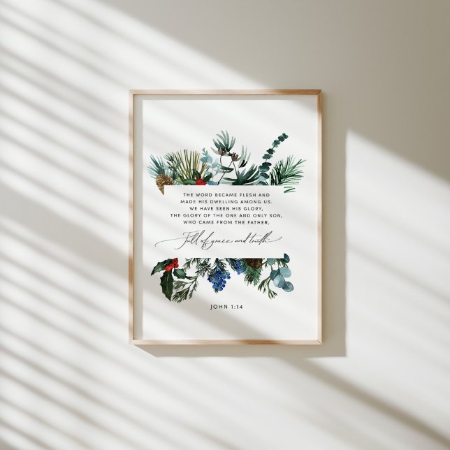 Watercolor John 1:14 Christmas poster (Creator Uploaded)