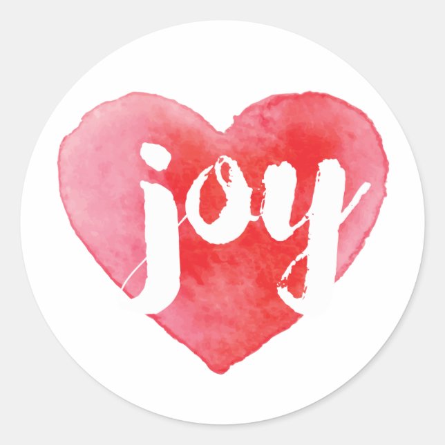 Watercolor Joy Heart Stickers (Front)