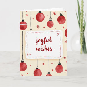 Watercolor Joyful Wishes Christmas Card