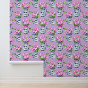 Watercolor jugs of flower wallpaper