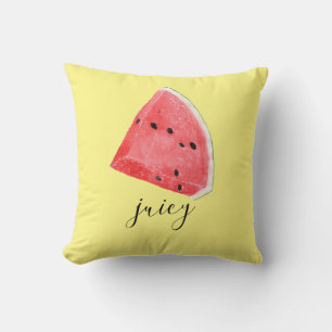 Watercolor Juicy Watermelon Wedge Cushion