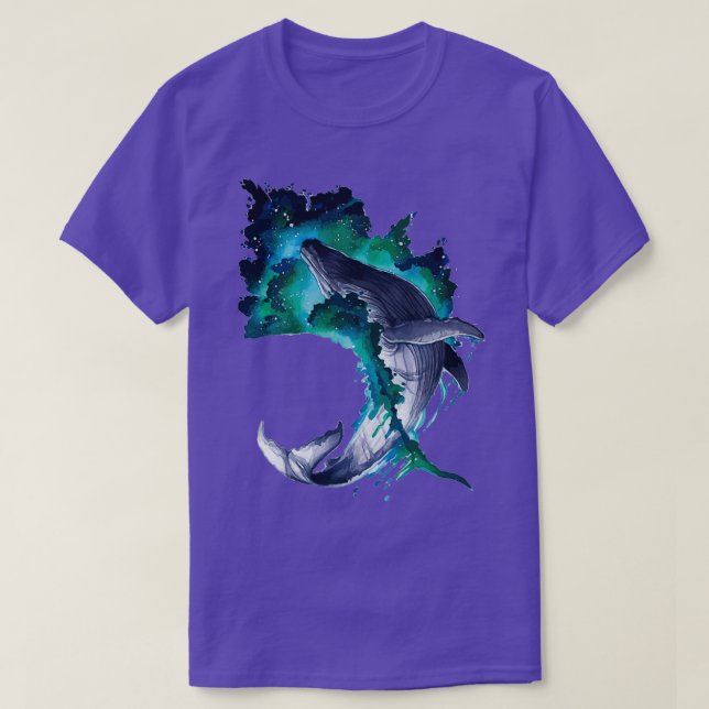 Watercolor Jumping Whale 1 T-Shirt (Design Front)