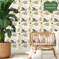 Watercolor Jungle Animals Peel & Stick