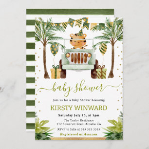 Watercolor Jungle Tiger Baby Shower Invitation