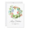 Watercolor Juniper and Holly Wreath Christmas