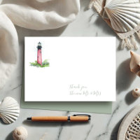 Watercolor Jupiter Lighthouse Thank You Stationery