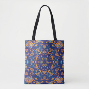 Watercolor Kaleidoscope Mandala Oriental Design. Tote Bag