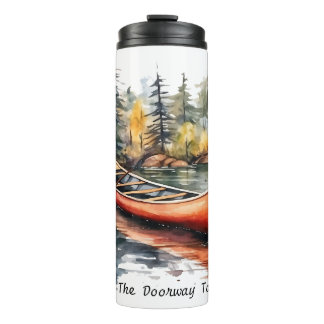 Watercolor Kayak On The Lake  Thermal Tumbler
