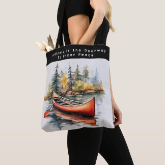 Watercolor Kayak On The Lake  Tote Bag