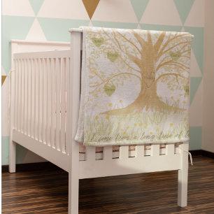 Watercolor Keepsake Family Tree Custom Baby  Fleece Blanket