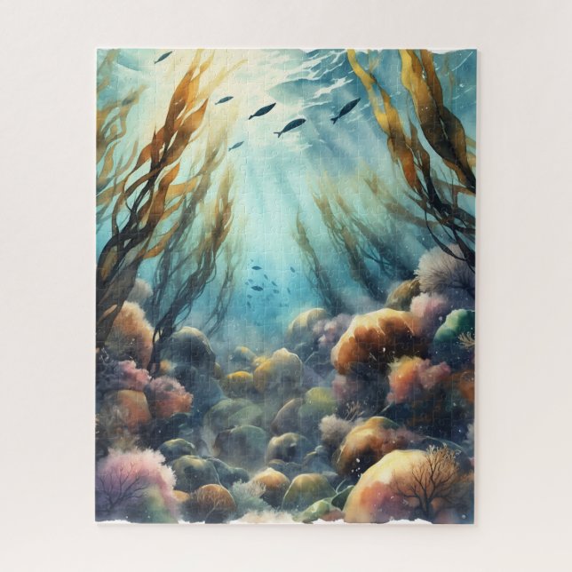 Watercolor Kelp Forest Jigsaw Puzzle (Vertical)