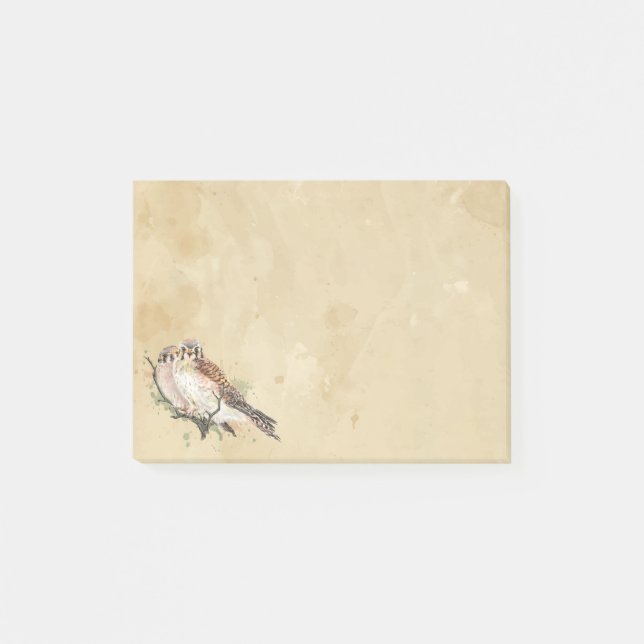 Watercolor Kestrel Falcon Bird Sparrow Hawk Post-it Notes (Front)