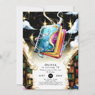 Watercolor Kids Pastel Storybook Birthday Invitation