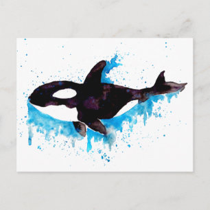 Watercolor Killer Whale Postcard