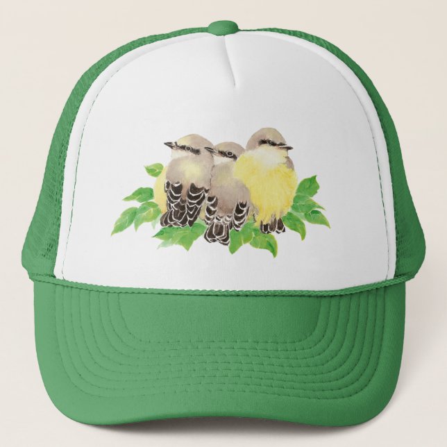 Watercolor King Bird Family  Trucker Hat (Front)