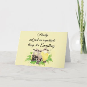 Watercolor Kingbird  Inspirational Family Quote  Card