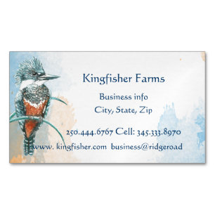 Watercolor Kingfisher Business Logo  Business Card