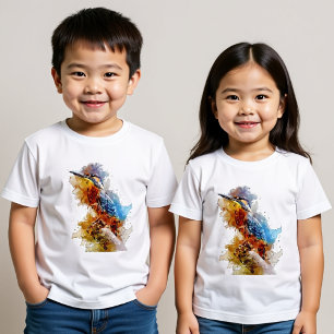 Watercolor Kingfisher on Branch Baby T-Shirt