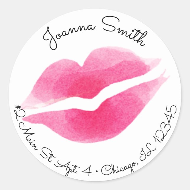 Watercolor Kiss Address Label (Front)
