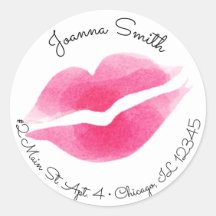 Watercolor Kiss Address Label