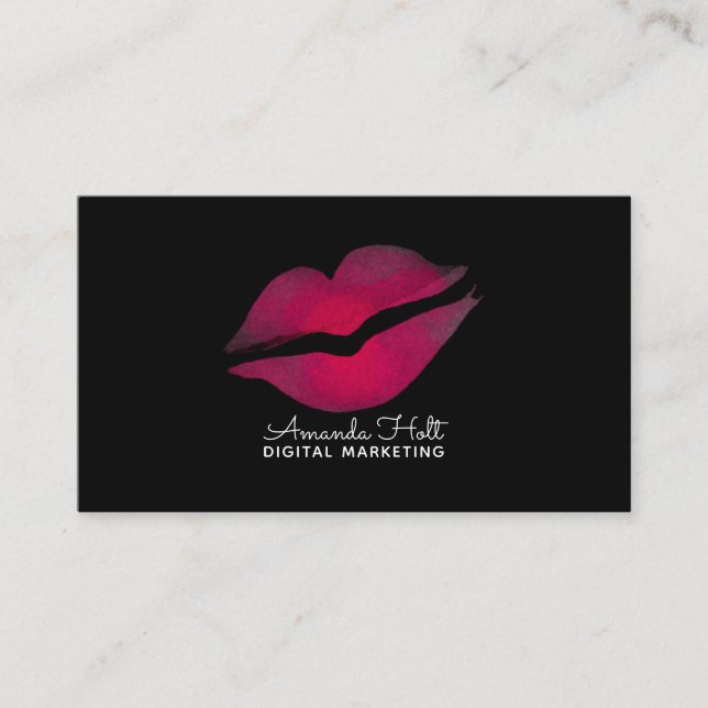 Watercolor Kiss Business Card (Front)