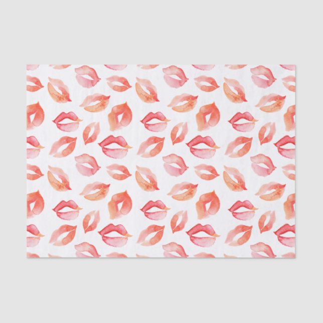 Watercolor Kisses Tissue Paper (Front)