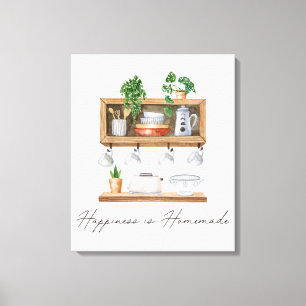 Watercolor Kitchen Boho Cooking Quote Canvas Print