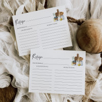 Watercolor Kitchen Bridal Shower Recipe Card