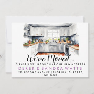 Watercolor kitchen Change of address we've moved Invitation
