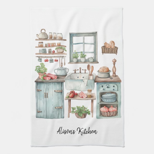 Watercolor Kitchen Sink Kitchen Towel (Vertical)